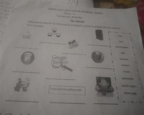 IDENTIFY THE FOLLOWING BY WRITING THE CORRECT TERM FROM THR BOX ONTO ...