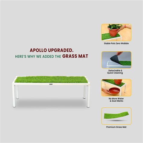 Urban Plant Apollo Plant Stand with Green Grass (White – Set of 4)