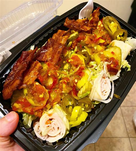 310 calories for a spicy bacon, turkey & provolone “sub in a tub” from ...