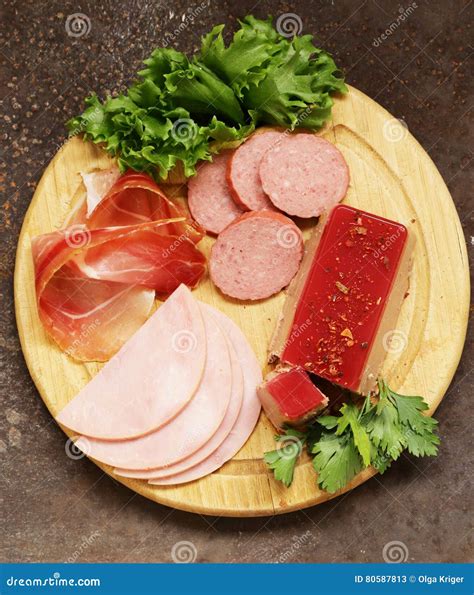 Assorted Deli Meats - Ham, Salami, Parma, Prosciutto Stock Image ...