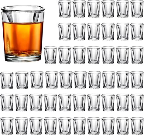 50 Pack 2.2 Ounce Shot Glasses Bulk Heavy Base Shot Glass Set Square ...