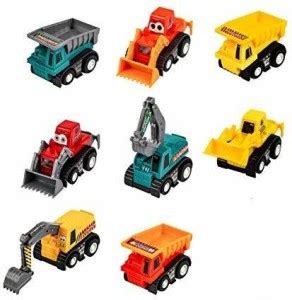 ALLAMWAR Construction Vehicles Toys Pull Back Vehicles, Mini Push Pull ...