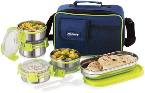 Buy Magnus Hybrid 5 Prime Lunch Box - Premium Stainless Steel Tiffin ...