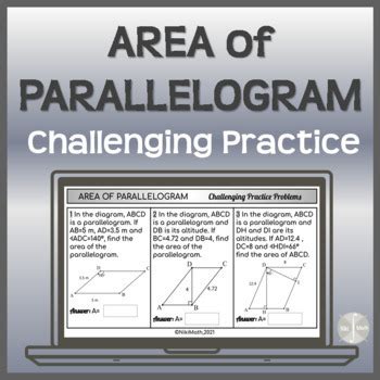 Image result for Parallelogram Area Problems