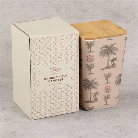 Buy INDIA CIRCUS Chevron Palms Bamboo Fibre Storage Jar - 1L from India ...