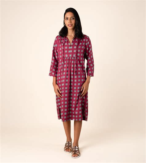 Harkoi Pink Blue Color Best Gingham Block Printed Jana Women's Shirt ...