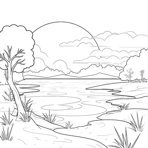 Sunset coloring page – Coloring corner