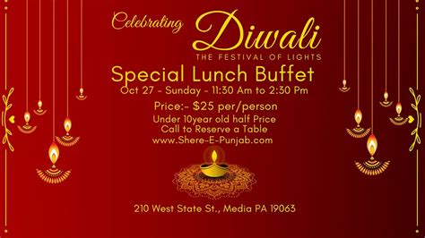 Diwali Celebration Special Lunch Buffet, 208-210 West State St,Media ...