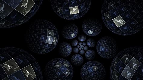 Wallpaper fractal, patterns, balls, dive, dark hd, picture, image