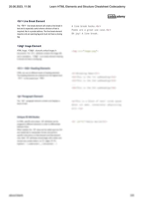 Image result for HTML Structure Cheat Sheet