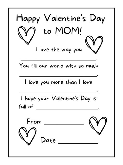 Mom Valentine Happy Valentines Day MOM Printable Valentine's Day Mom ...
