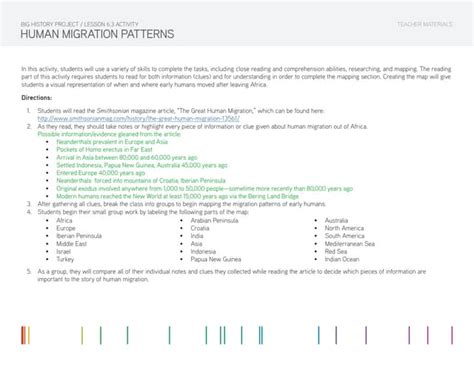 Human Migration Worksheet 的图像结果