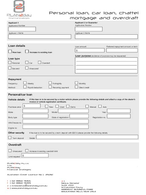 Fillable Online Loan Application Form - Personal Loan, Car Loan ...