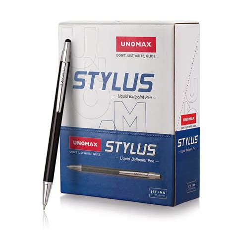 Unomax Stylus Premium Metal Body Liquid Ball Point Pen (Set of 6- Blue ...