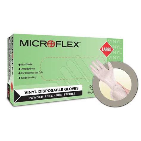 MICROFLEX Clear, XL ( 10 ), 2.8 mil, Vinyl Powder-Free, Disposable ...