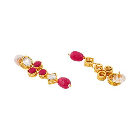Teejh Vrushti Ruby Gold Necklace Set