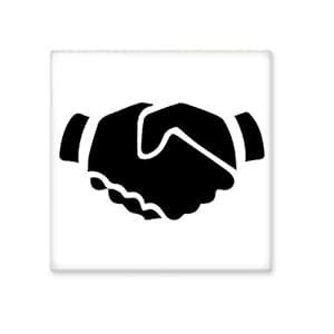 DIYthinker Shake Hands Gesture Silhouette Pattern Glossy Ceramic Tile ...