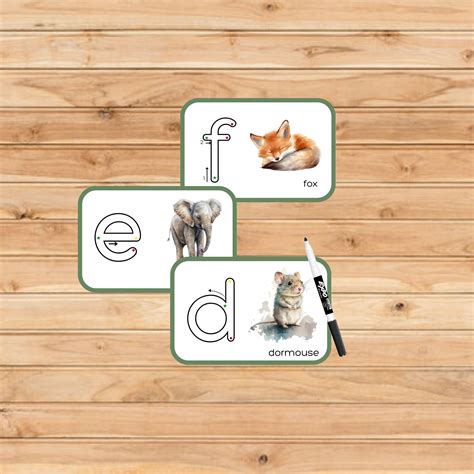 Printing Primer Cards Alphabet Lowercase Mammals Letter - Etsy