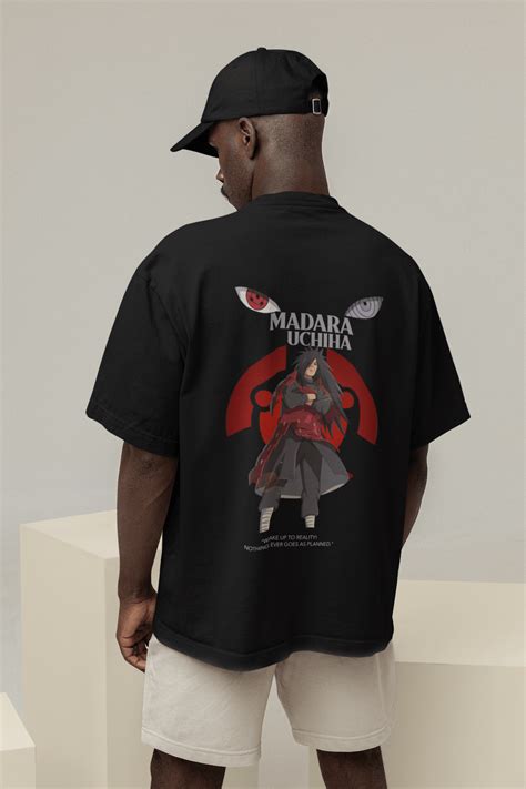 Madara Uchiha Naruto Oversized T-shirt - Black – OneCloth