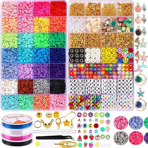 Lancuthek 12600 Clay Beads for Bracelet Making Kit, 108 Colors Polymer ...