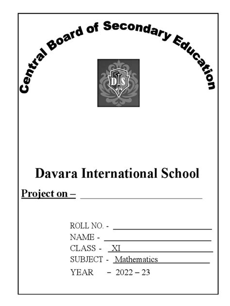 Maths Project Front Page 的图像结果