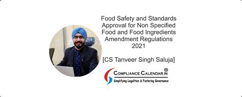 Food Safety and Standards Approval for Non Specified Food and Food ...