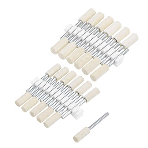uxcell 6mm Wool Felt Mounted Points Cylinder Polishing Bits Burrs ...