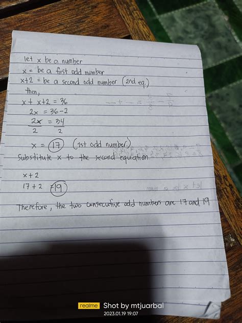 find the two consecutive odd numbers whose sum is 36 - Brainly.ph