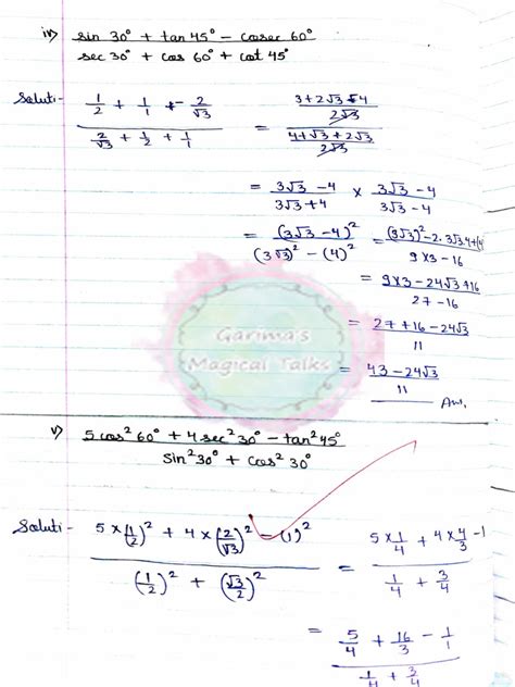 Image result for Trigonometry Math Notes