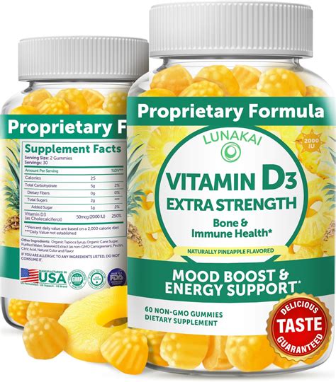 Amazon.com: YUM-V'S Vitamin D3 10000 IU Maximum Strength Gummies for Adults by YumVs | Vitamin D ...