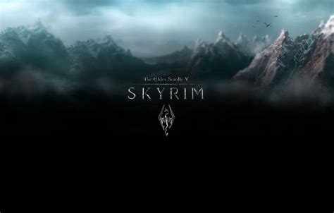 Wallpaper the sky, mountains, clouds, game, skyrim, Skyrim for mobile ...