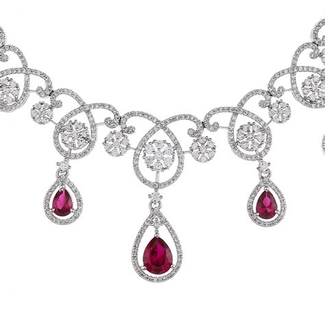 CZ Elegance Red Teardrop Cut Jewellery Set – VOYLLA