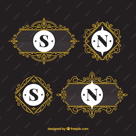 Collection de logos avec style vintage et luxe | Vecteur Gratuite