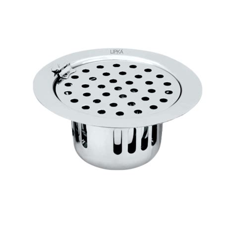 Round Flat Cut Floor Drain (5.5 inches) with Hinge & Cockroach Trap ...