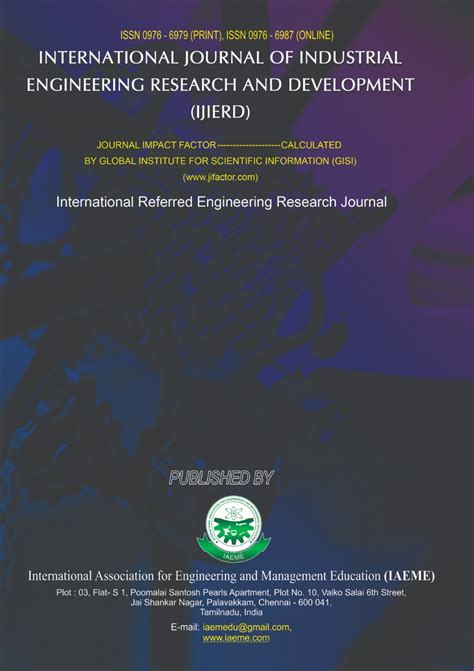 International Journal of Industrial Engineering Research and ...
