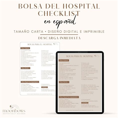Bolsa Del Hospital Checklist En Español | Hospital Bag Checklist in ...