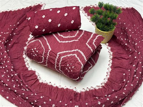 Cotton Satin Self Color Summer Special Bandhani Dress Material ...