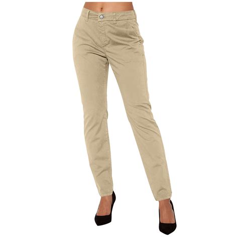Womens Chino Pants High Waisted Cargo Pants Women's Casual Straight Leg ...
