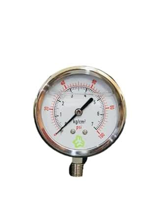 Wellon YN-60-0-7 Kg/Cm2 Bottom Connection Pressure Gauge, Accurate ...