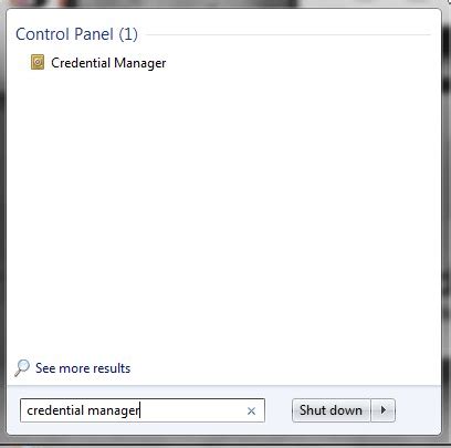 Image result for Credential Manager Control Panel