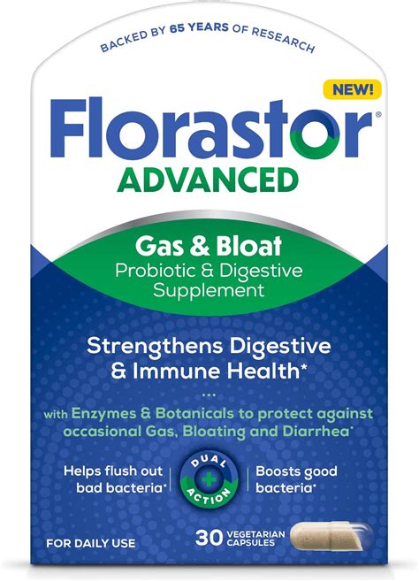 Amazon.com : Florastor Advanced Gas and Bloat Probiotic, Digestive Enzymes and Botanicals, Plus ...