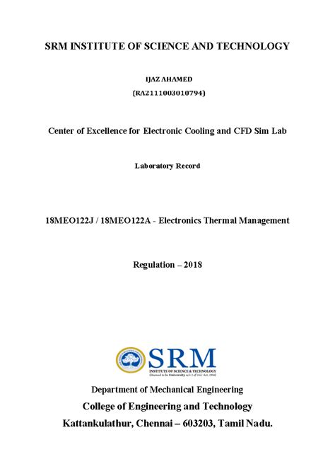 etm project report - SRM INSTITUTE OF SCIENCE AND TECHNOLOGY ...