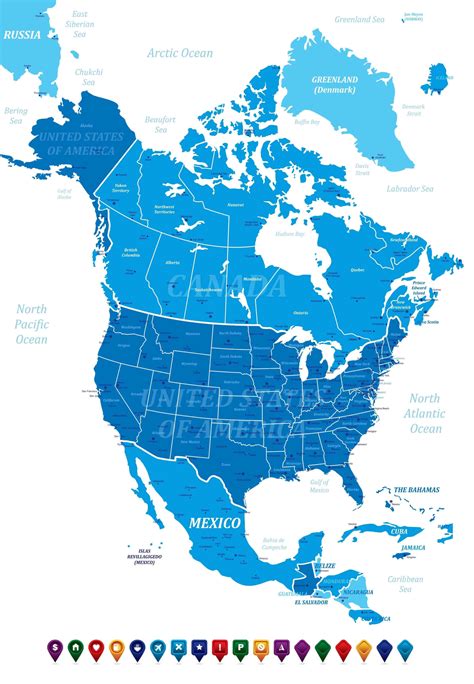 Political Map Of North America - Political Map Of North America In ...