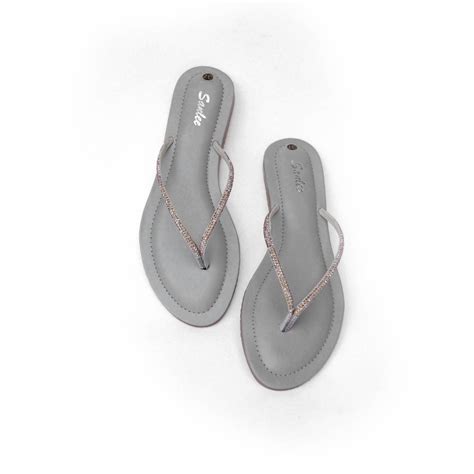 Sanlee Brand Womens Casual Flat Flipflop Slipons Sandal LCT0611 (Grey ...