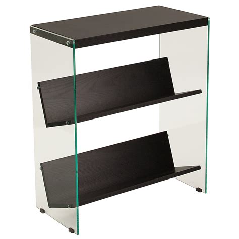 Flash Furniture Highwood Dark Ash Glass 3-Shelf Bookcase (23.5-in W x ...