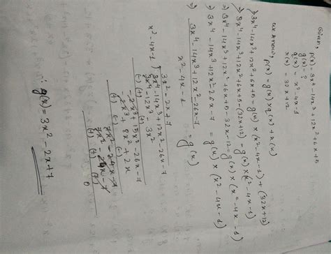 On dividing the polynomial 3x^4-14x^3+12x^2+6x+5 by a polynomial g(x ...