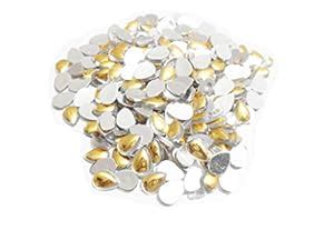 Goelx Gold Foiled Round & Drop Kundan Pastable Stones in Drop Silver ...