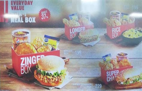 Menu at KFC, Nagpur, 12