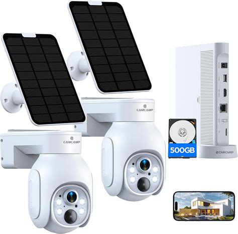 Amazon.com : CAMCAMP Security Cameras Outdoor Wireless, Solar-Powered ...