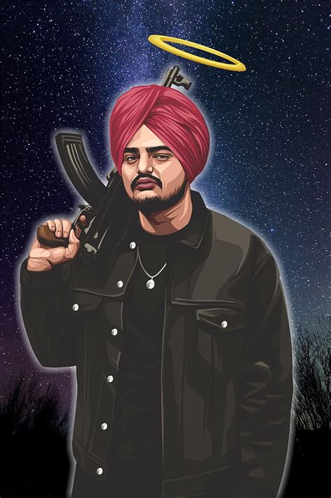 DivineDesigns™ Moosewala AK47 Vinyl Sticker (Cover Area :- 13 X 19 inch ...